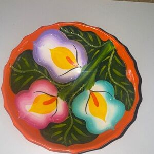 MEXICANA Multicolor Floral Decorative Plate